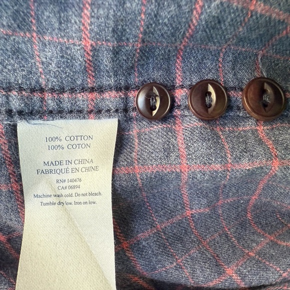 Faherty Brand Men’s XL Plaid Button Down Shirt Long Sleeve 100% Cotton - Picture 5 of 9